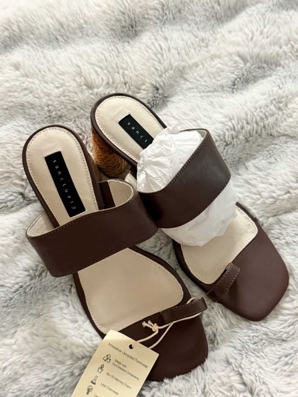 Sanctuary Bold Leather Toe Loop Block Heel Sandals